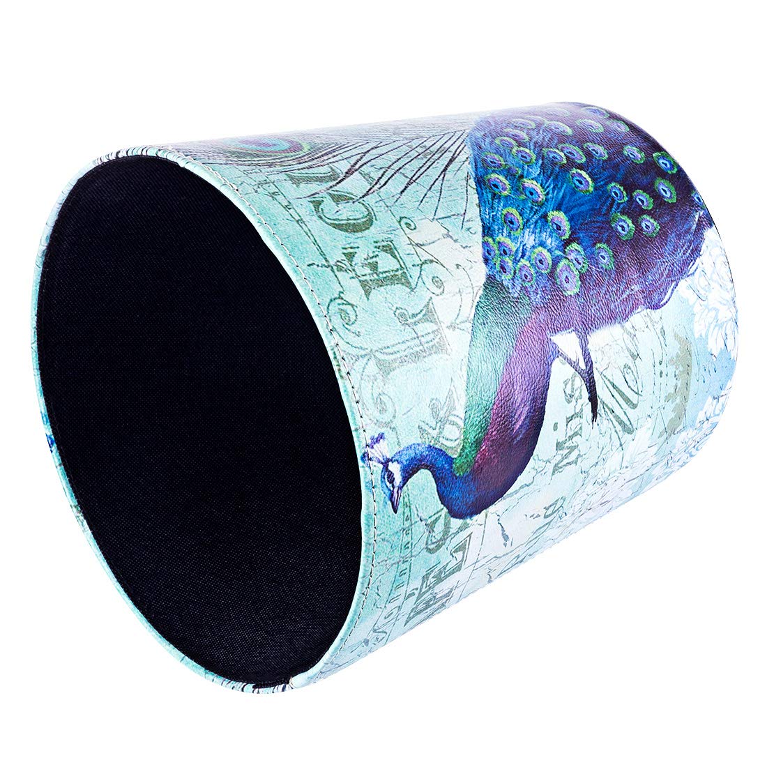 10L Retro Style Kitchen Trash Can Bedroom Trash Bin Wastebasket for Bathroom Office Living Room (Peacock)