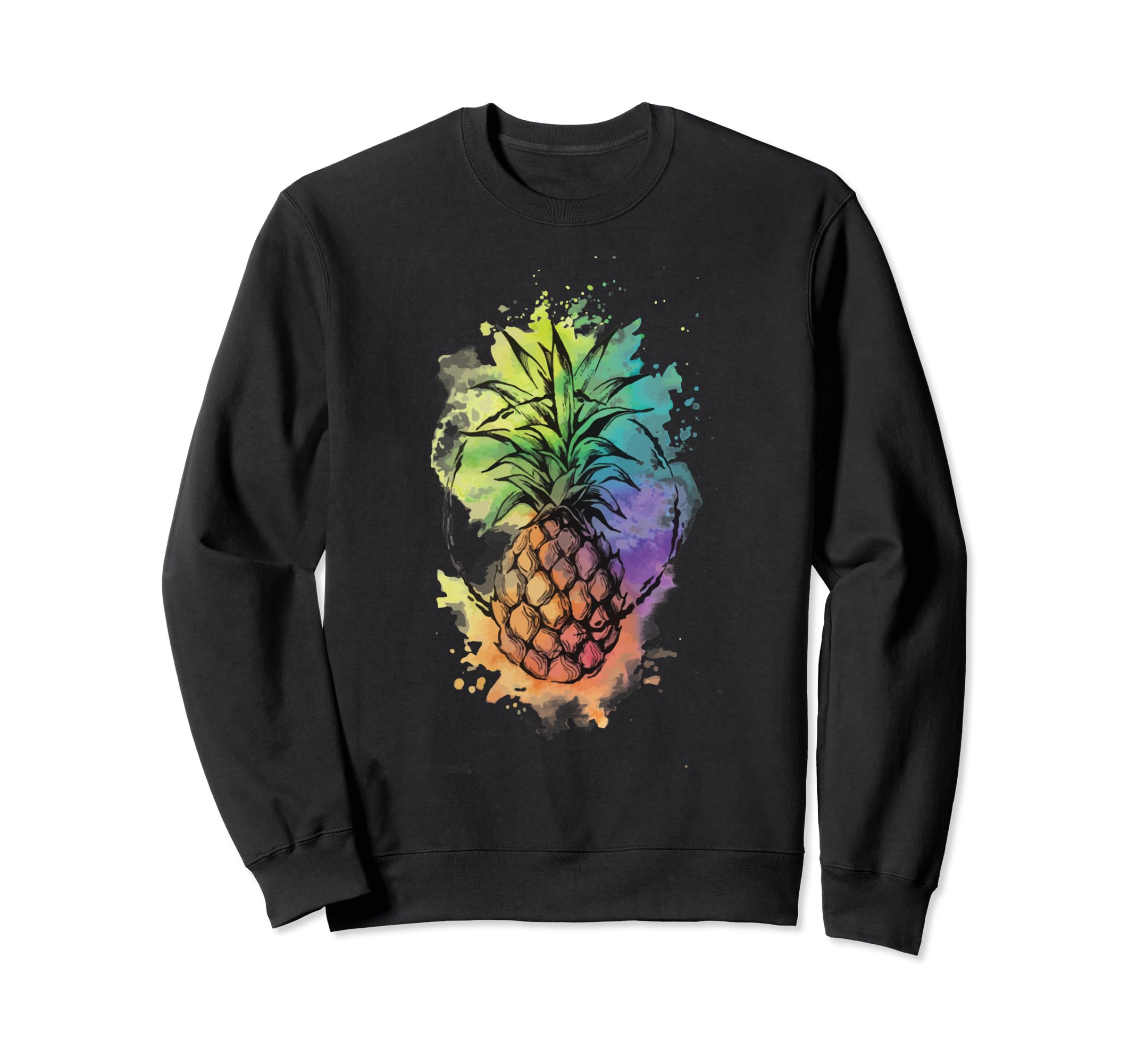 Summer Vacation Beach lovers Souvenir Fruit TropicWatercolor Splash Pineapple Fruit Lovers Funny Present Sweatshirt