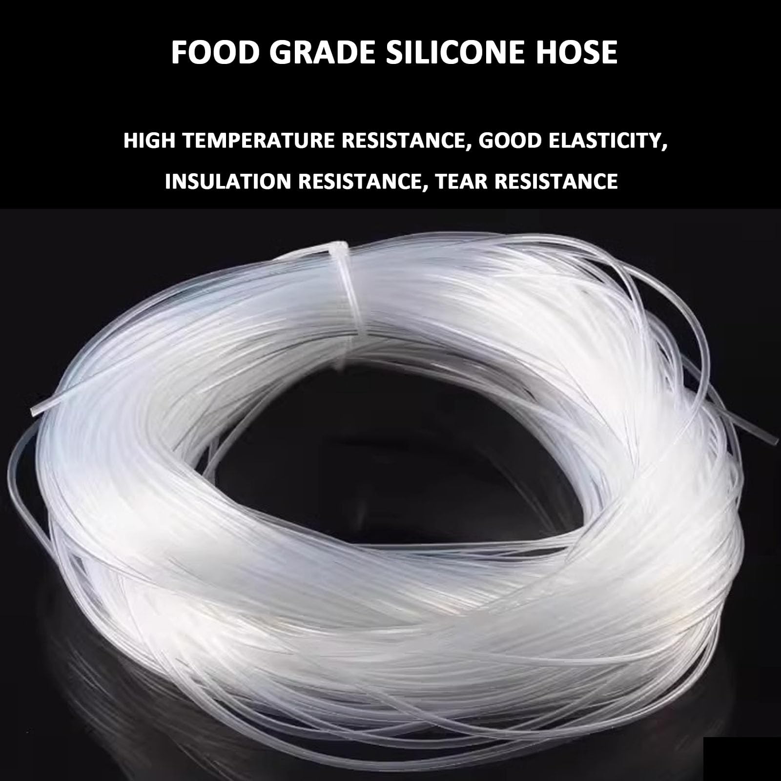 COYOUCO Food Grade Silicone Hose (32.8Ft) for Home Brewing, Beer Lines, Wine Making, Aquaculture,0.8MM*4MM