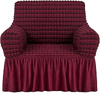 Vista 59 de NICEEC - Funda de sofá biplaza, 1 pieza, fácil de ajustar, universal, alta elasticidad, duradera, protector de muebles con faldón, estilo campestre