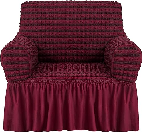 Miniatura 61 de NICEEC - Funda de sofá biplaza, 1 pieza, fácil de ajustar, universal, alta elasticidad, duradera, protector de muebles con faldón, estilo campestre