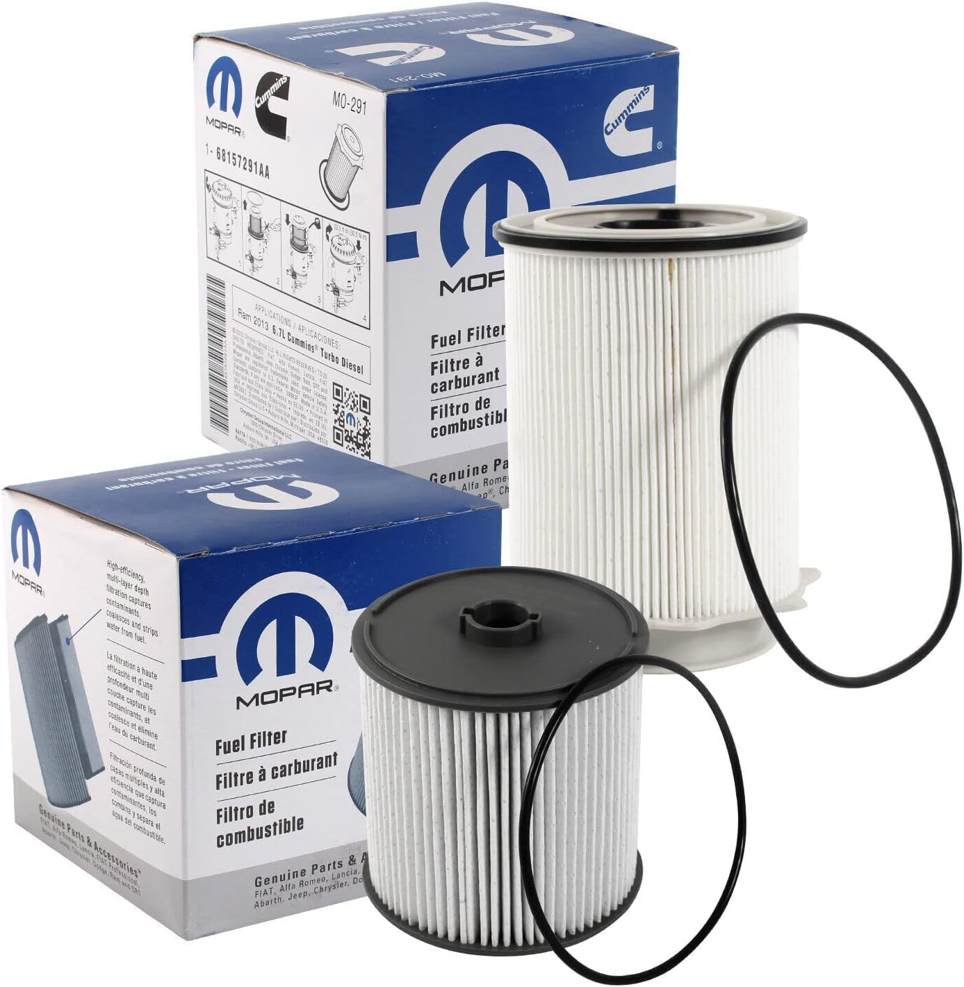 Fuel Filters 68157291AA and 68436631AA for a 2019-2024 Ram Truck 6.7L Cummins...