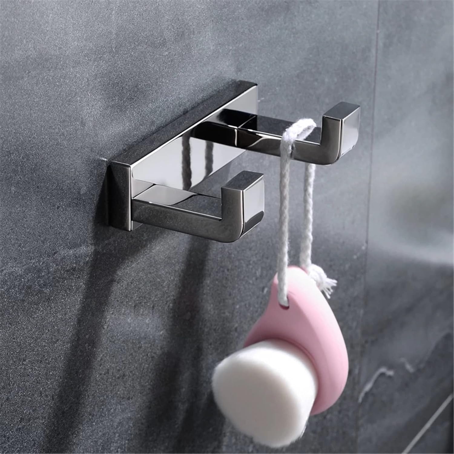 Bath Hooks Wall Rack Towel Hook Double Robe Hook Wall Hange Bathroom Towel Hooks(2pcs)