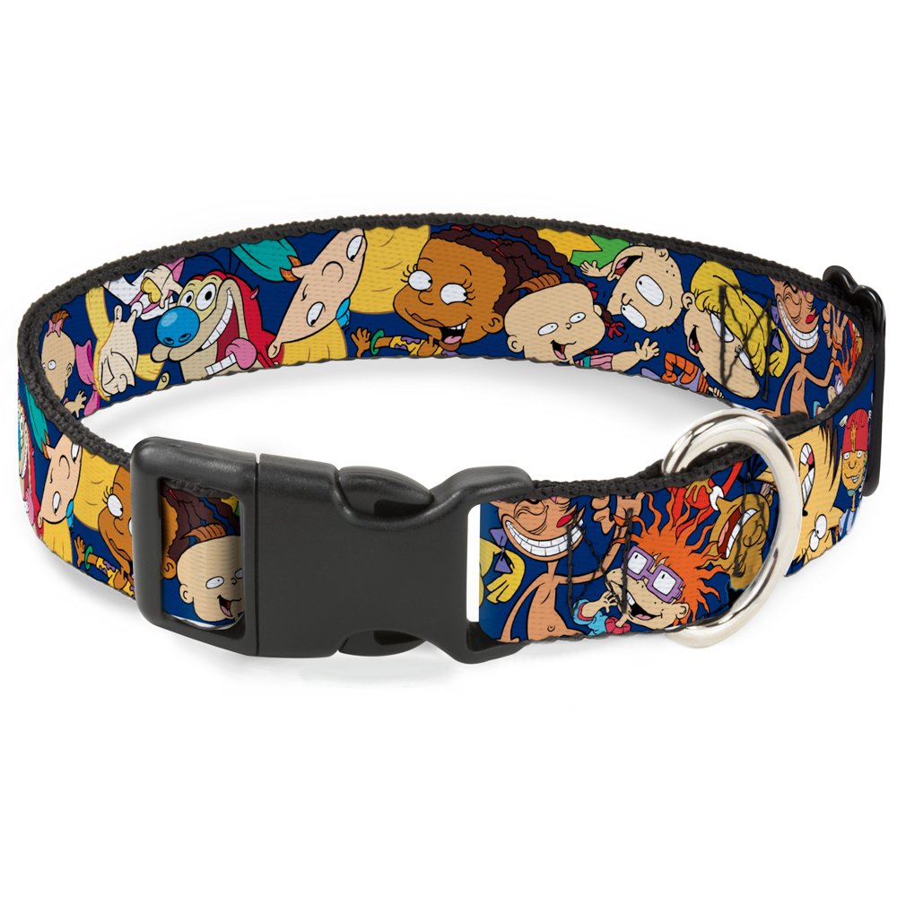 Collier pour chien moyen Nick 90 bleu marine avec attache en plastique réglable
