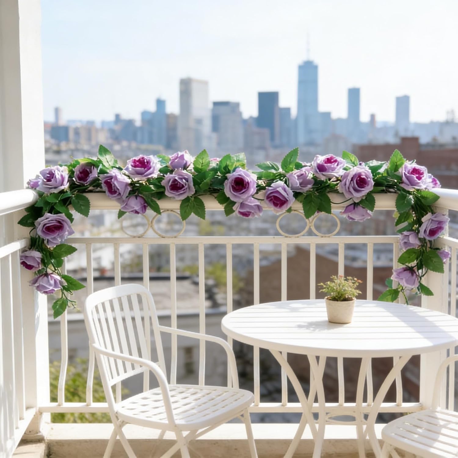 Flower Garland Rose Vines 6Pcs 46Ft Artificial Hanging Flower Vines Floral Garland for Wedding Party Wall Garden Table Home Decor