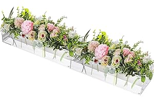 2 Packs 11.8" Acrylic Flower Vase Rectangular Table Vase Centerpiece