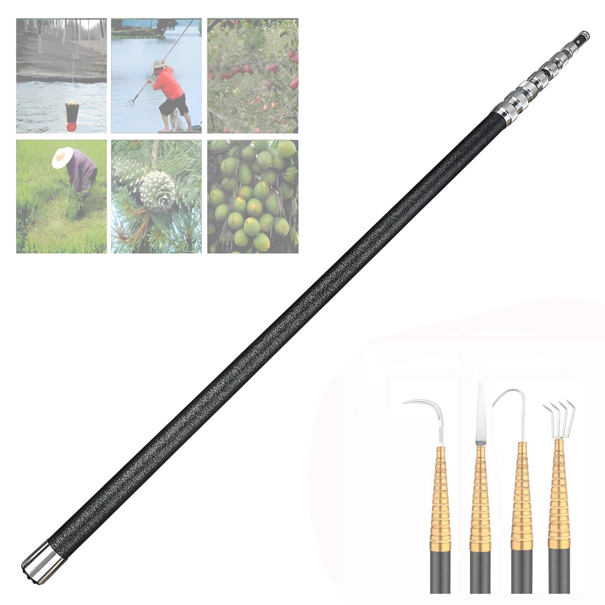 Asta di prolunga multiuso, Asta telescopica multiuso Asta di prolunga telescopica ultraleggera Asta telescopica con foro standard universale da 8 mm Asta telescopica robusta ed estensibile(9