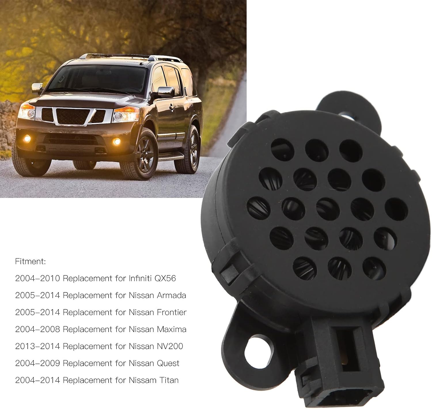 Fydun Electronic Beep Buzze Continous Sound Beep Alarm Sounder Black Replacement for Armada NV200 Quest Titan for QX56