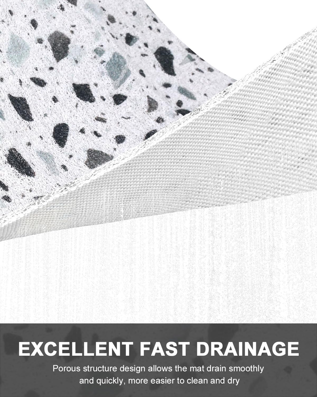 Anti Slip Shower Mats: 36×36 Inch Extra Large Non Slip Square Shower Mat with Drain Hole in Middle, Super Soft Loofah Shower Mats for Inside Shower Floor Mat, Quick Dry - Image 5