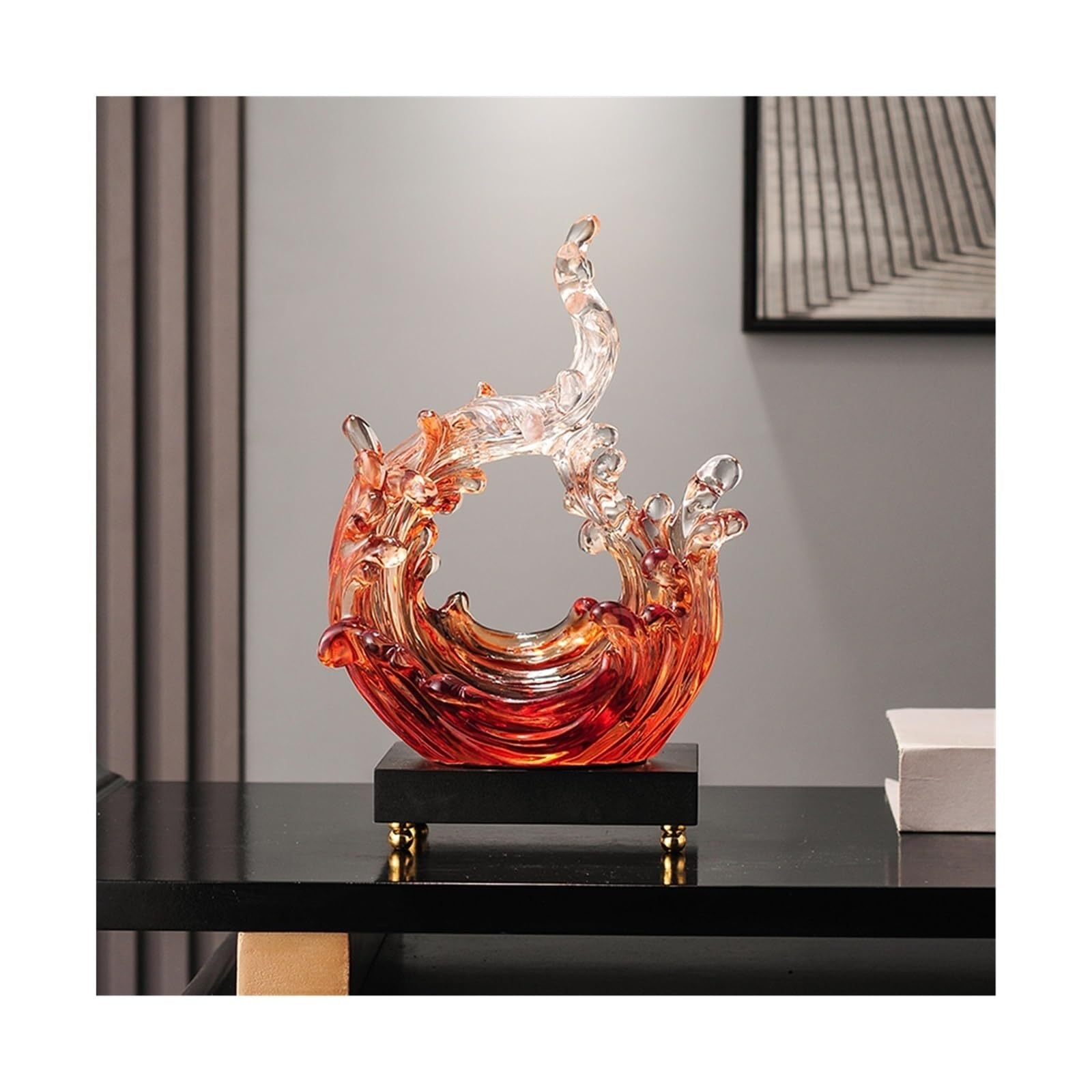 Deko Skulptur Weinkühler, Schmuck, kreative Wellen, Ornamente, Zuhause, Wohnzimmer, gehobener TV-Schrank, Dekoration, Büro, modernes Kunsthandwerk Statue (Color : C)