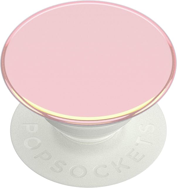 PopSockets: PopGrip Expanding Stand and Grip with a Swappable Top for Phones & Tablets - Color Chrome Powder Pink