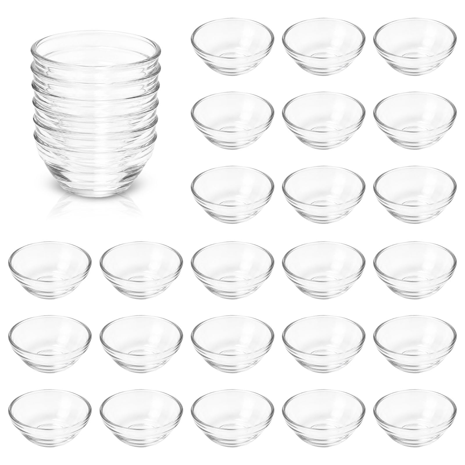 30pcs 6cm Piccole Ciotole in Vetro 45ml Ciotole per Salsa di Soia