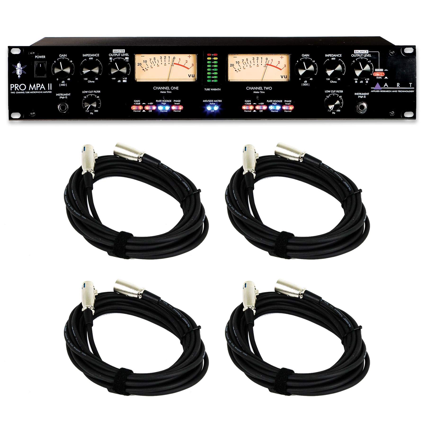 ART Pro MPA II Channel Strip Bundle with 4 XLR Cables (5 Items)