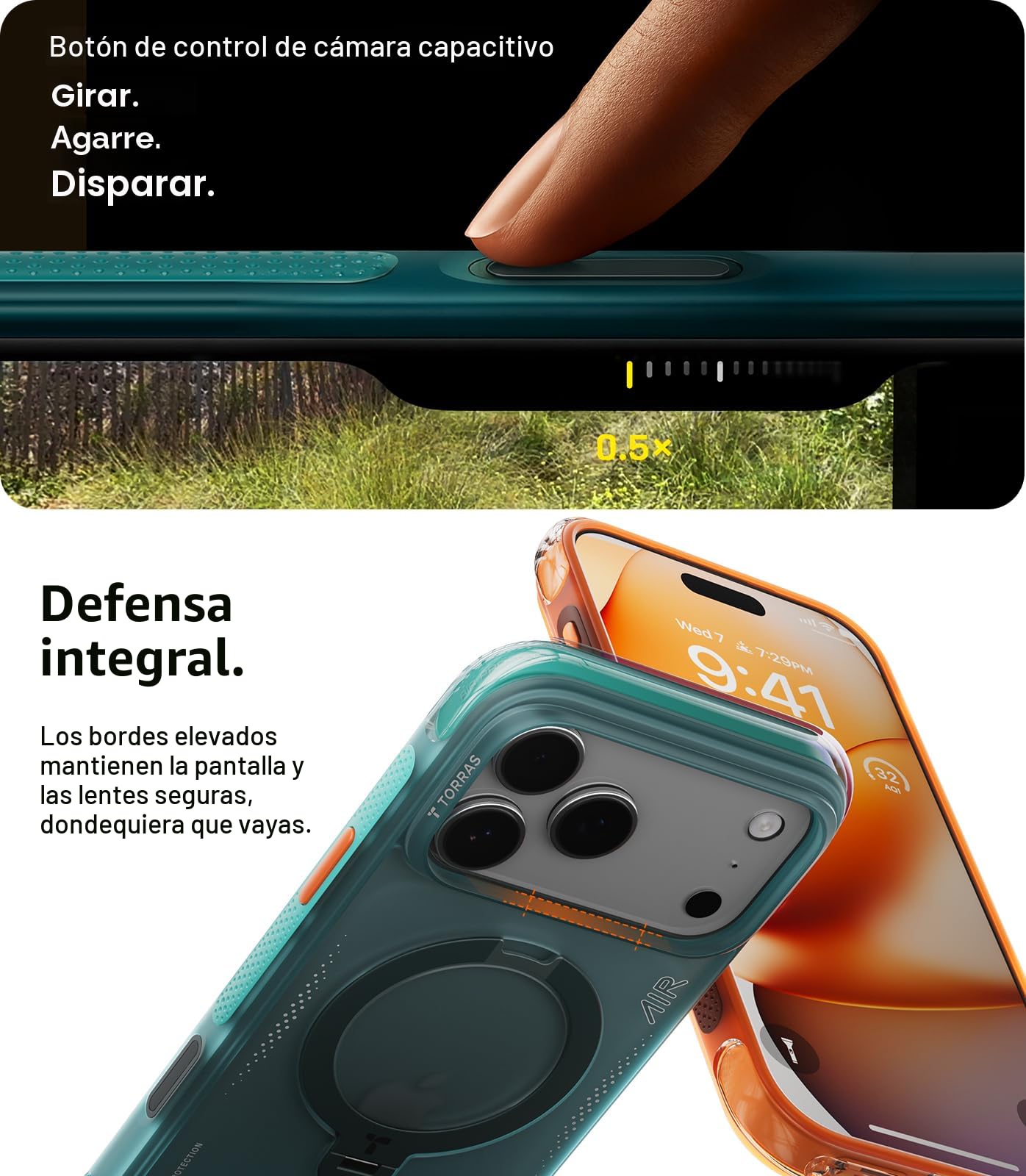 Amazon.com: TORRAS Ostand Q3 Air - Funda para iPhone 17 Pro Max