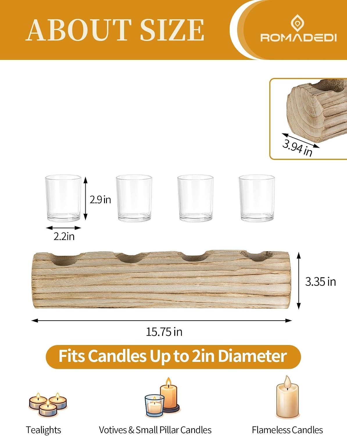 Romadedi Thanksgiving Fall Centerpiece Candle Holder for Table Decor