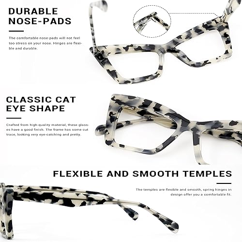 Miniatura 3 de Zeelool Marco de lentes de ojo de gato para mujer con lente transparente sin receta Boland ZJGA939170, Zjga939170