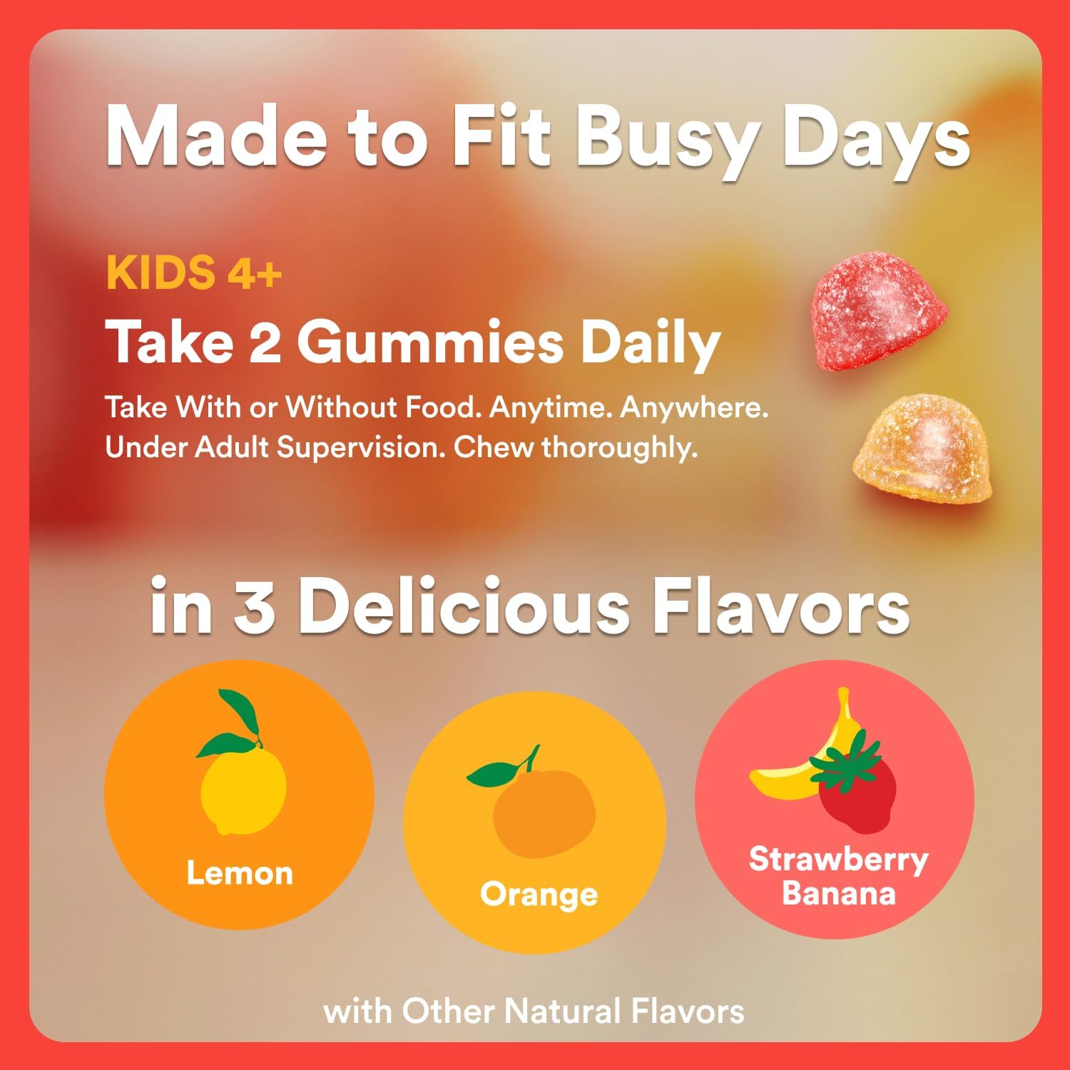 SmartyPants Kids Multivitamin Gummies, Omega 3 (DHA/EPA), Vitamins D3, C, B12, B6, Vitamin A, K & Zinc, Gluten Free, Three Fruit Flavors, 80 Count (40 Day Supply)