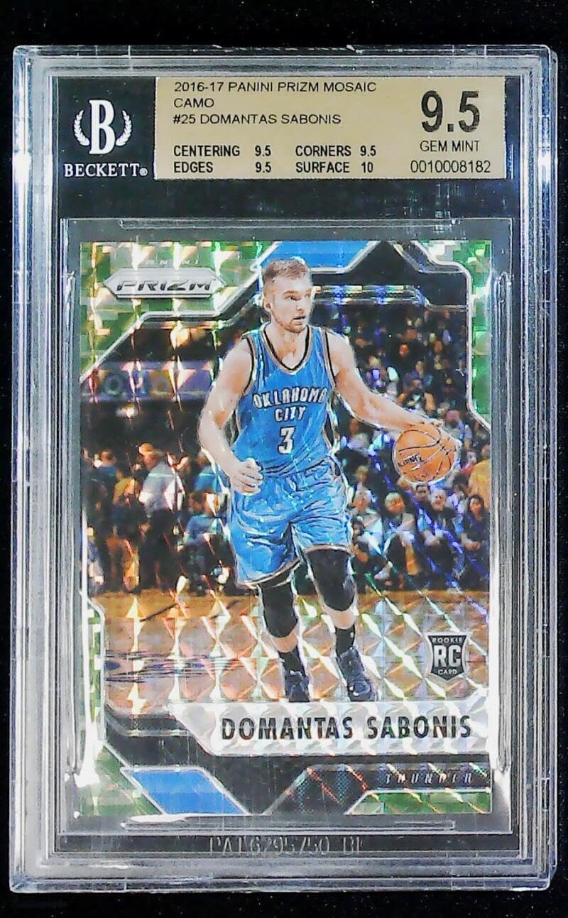 2016-17 Panini Prizm Mosaic Camo #25 Domantas Sabonis RC Rookie 3/25 Oklahoma City Thunder NBA Basketball Trading Card Graded BGS 9.5 (GEM MINT)