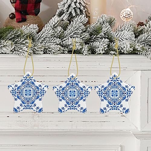 Miniatura 4 de Azulejos de cerámica portuguesa - Adornos de Navidad de cerámica 2023, adornos de árbol de Navidad, regalos personalizados para decoración del