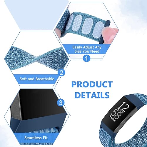 Miniatura 90 de Correas de nailon para reloj, compatibles con Fitbit Charge 4, Charge 3, Edición especial, correa de repuesto suave, deportiva, transpirable