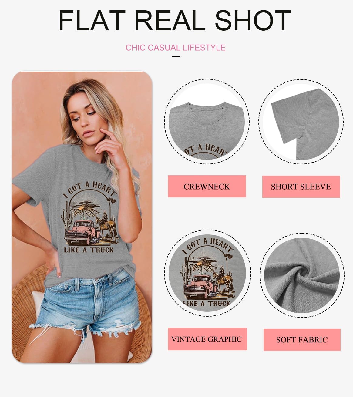 Women Vintage T Shirt Funny Tees Shirt Short Sleeve Tops Cute Graphic Tees - Image 5