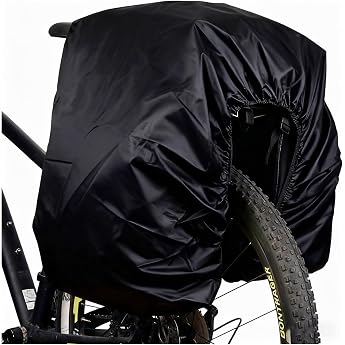 V100L1BK1 100L Rain Cover for Rain Cover Bicycle Basket Bicycle Bag Pannier Rack Waterproof Black