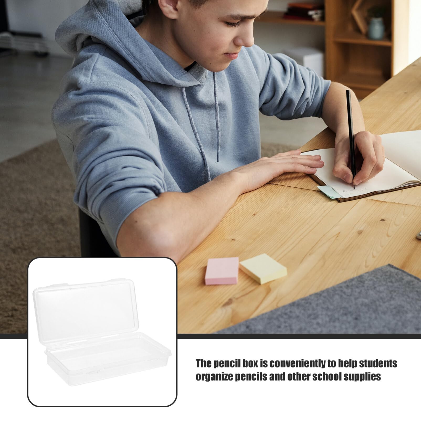 SHINEOFI 6pezzi Scatola Portamatite in Plastica Astuccio per Penne Leggero Organizzatore di Matite da Disegno per Scuola e Ufficio Contenitore per Cancelleria