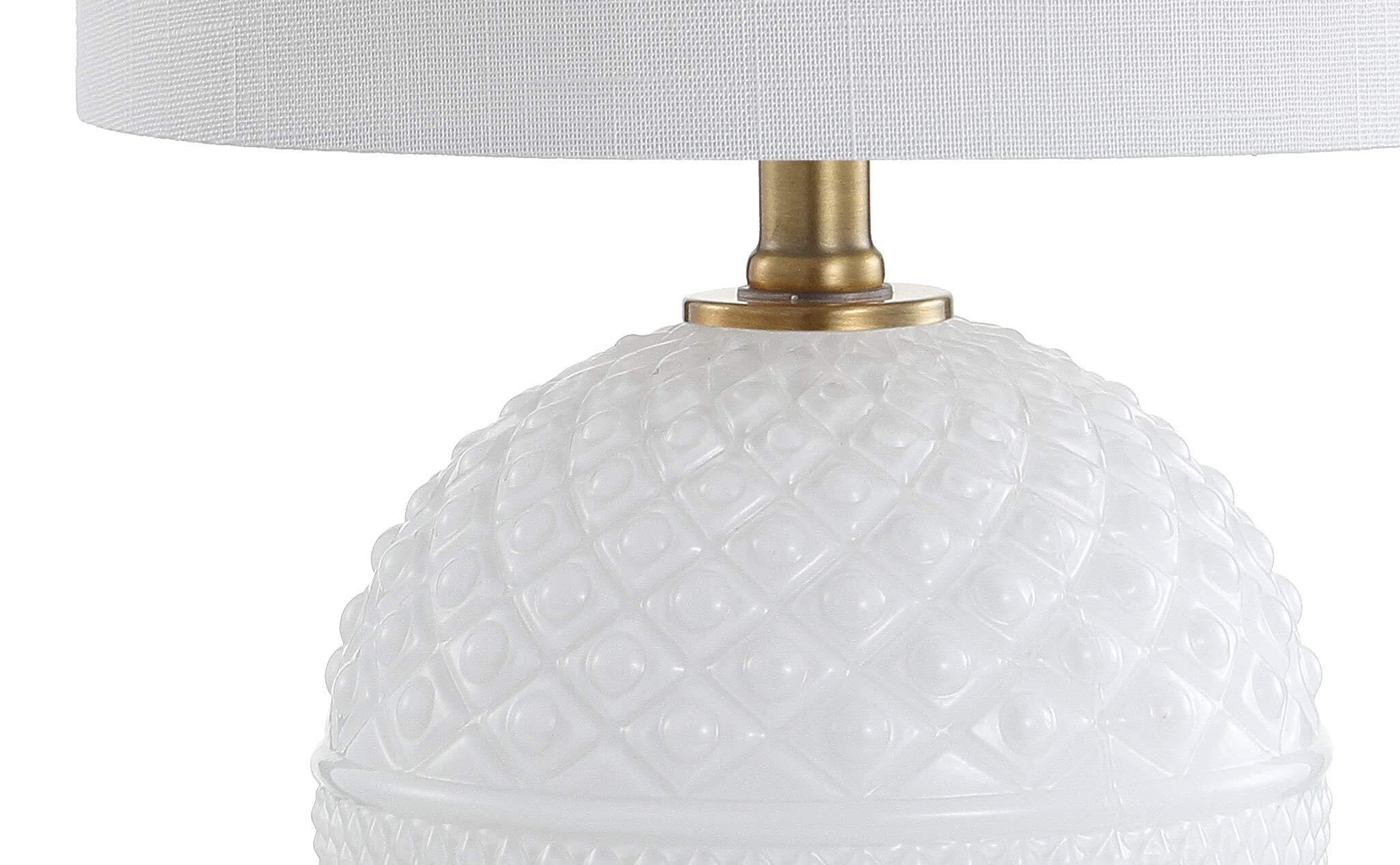 CCXXYGWJ Lampada da Tavolo in Vetro/Metallo da 20,5", Bianco/Rame Dorato, Adatta per Soggiorno e Camera da Letto