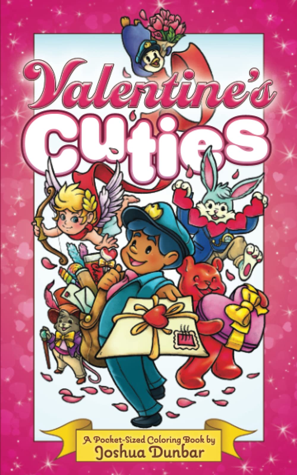 Valentine's Cuties: Pocket Size 5"x8" Coloring Book featuring 28 Illustrations Celebrating Love, Friendship, Self-Care, and Valentine's Day!