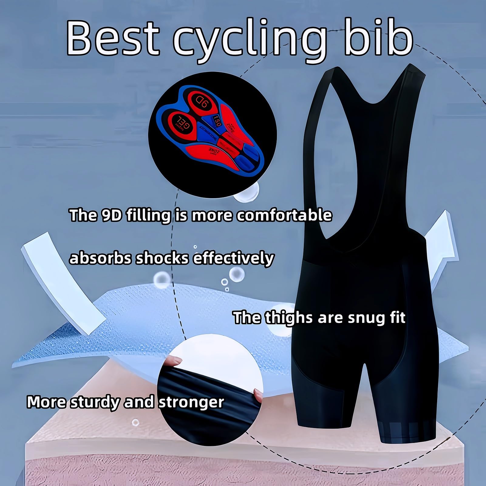 Zestaw męskich letnich spodenek rowerowych z krótkim rękawem i żelowymi spodenkami na szelkach, szorty letnie, oddychające, 9D Gel Padded Bib Short