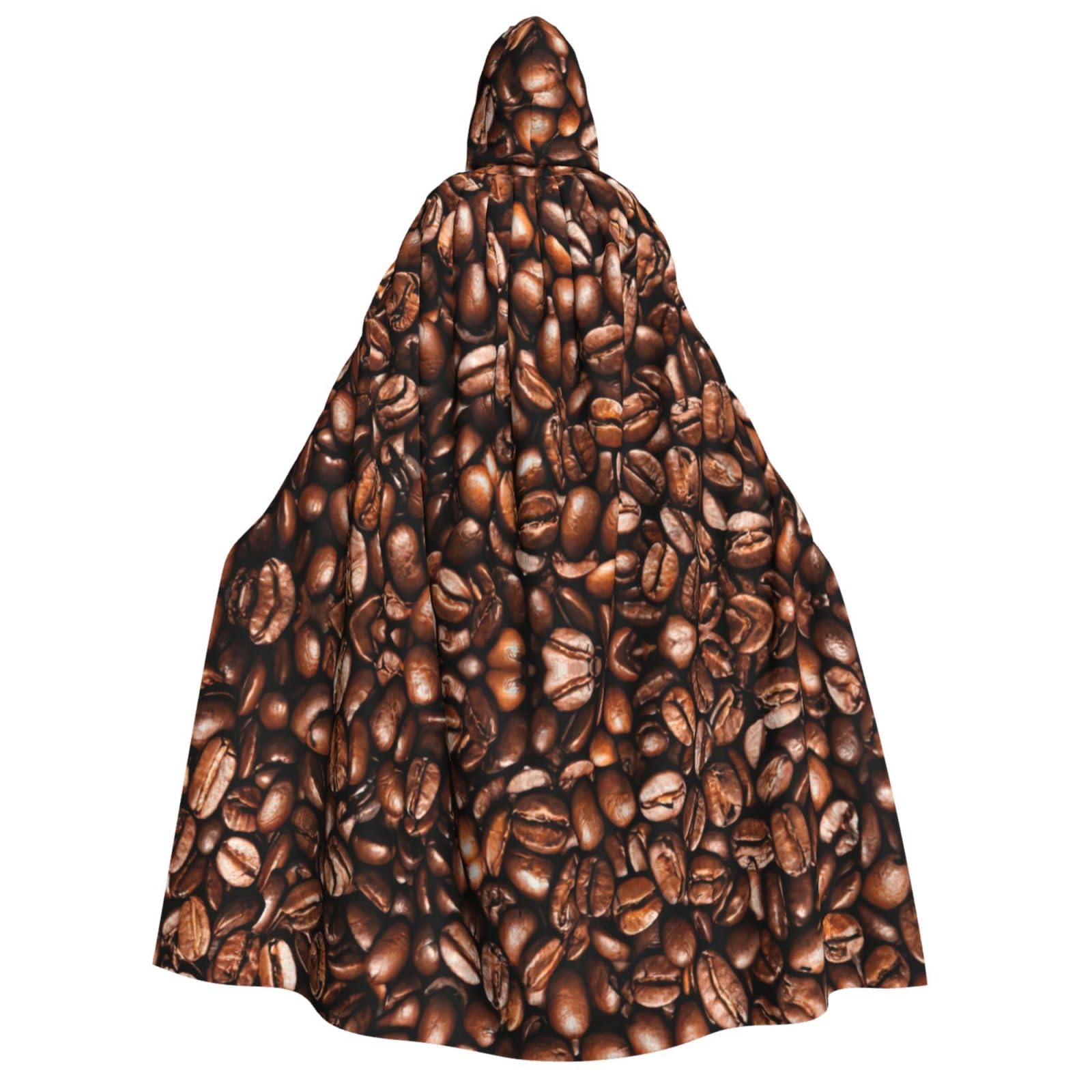 Cape à capuche motif grains de café torréfiés et style médiéval - 8