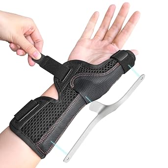 DrFinger De QuervainS Tenosynovitis Thumb Brace Splint Black-Regular