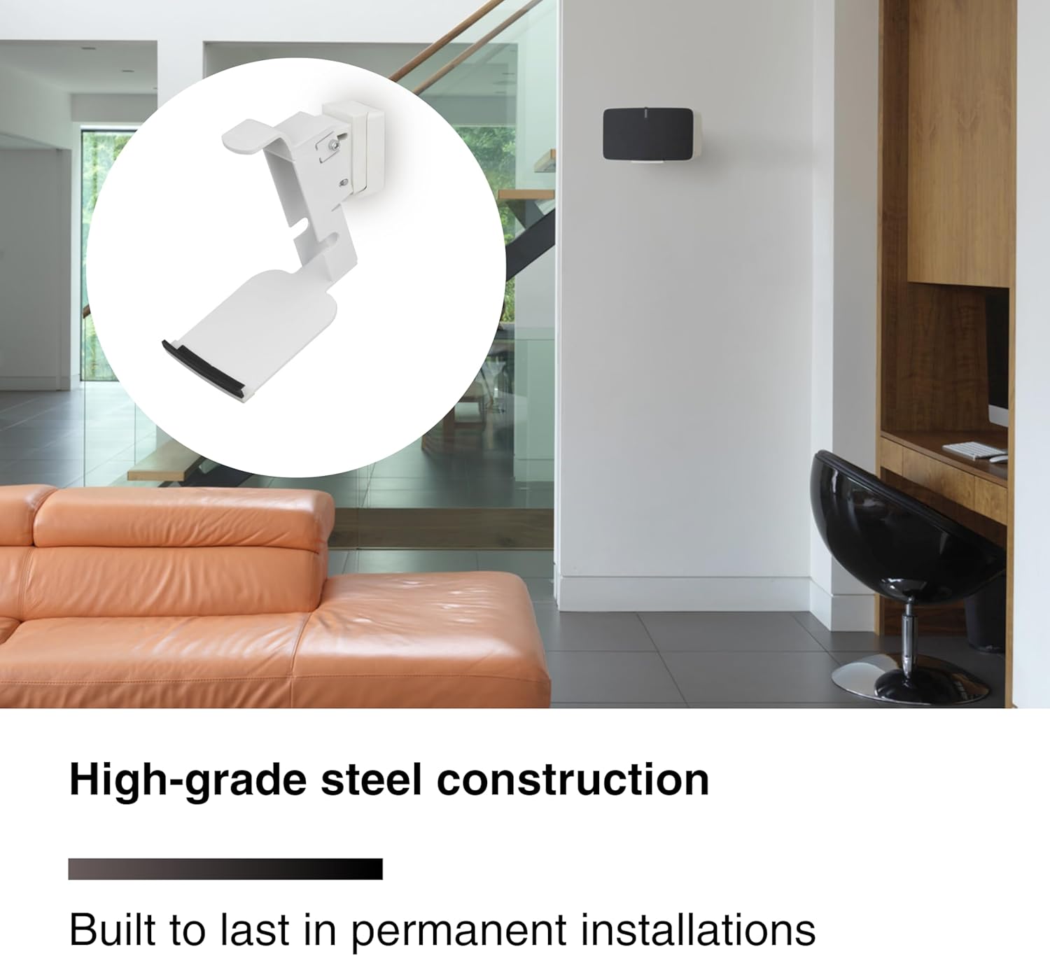 Wall mount bracket attached to a wall