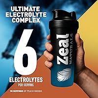 Vista 4 de Zeal Electrolyte Powder - 90 porciones Polvo de electrolitos Keto Cero azúcar, BCAA, vitaminas B Potasio, zinc, magnesio Bebida