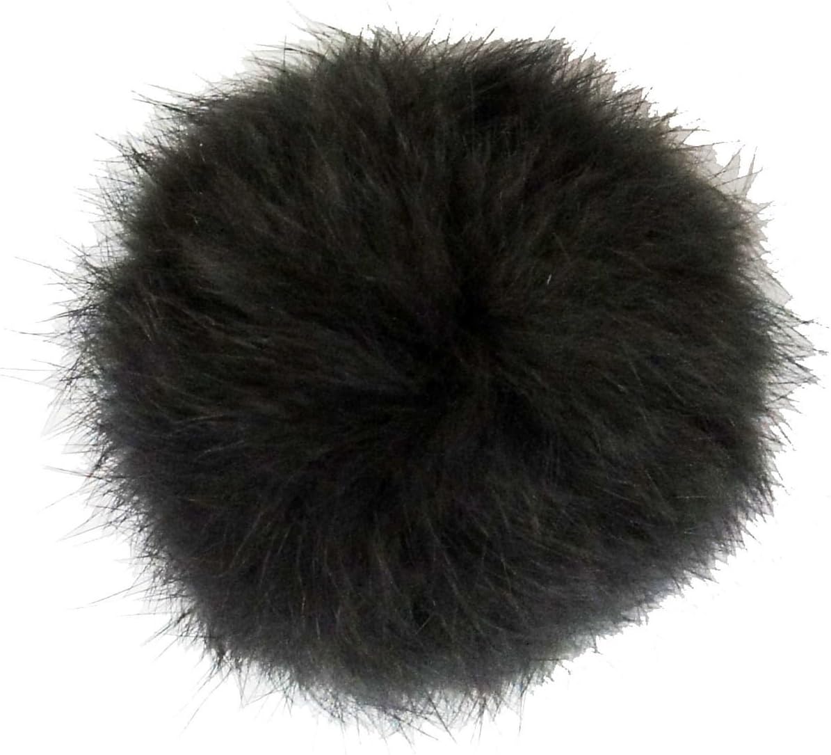 Dark Grey Decorative Rabbit Fur Pom Pom Trims 7cm Diameter Assorted Colours - Pack of 4