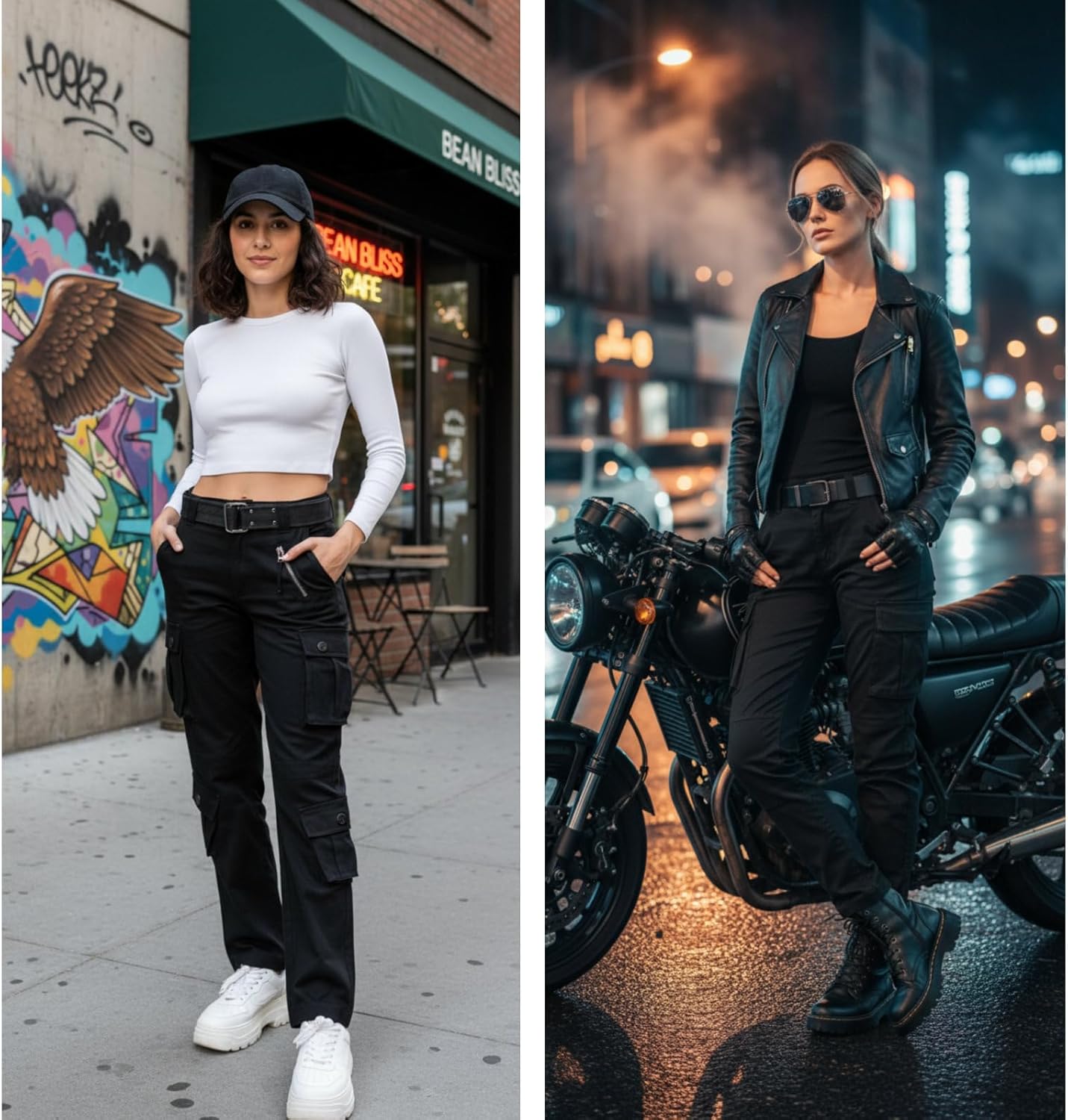 Womens Stretch Casual Cargo Work Pants Camo Combat Tactical Travel Pants with 8 Pockets - Image 2