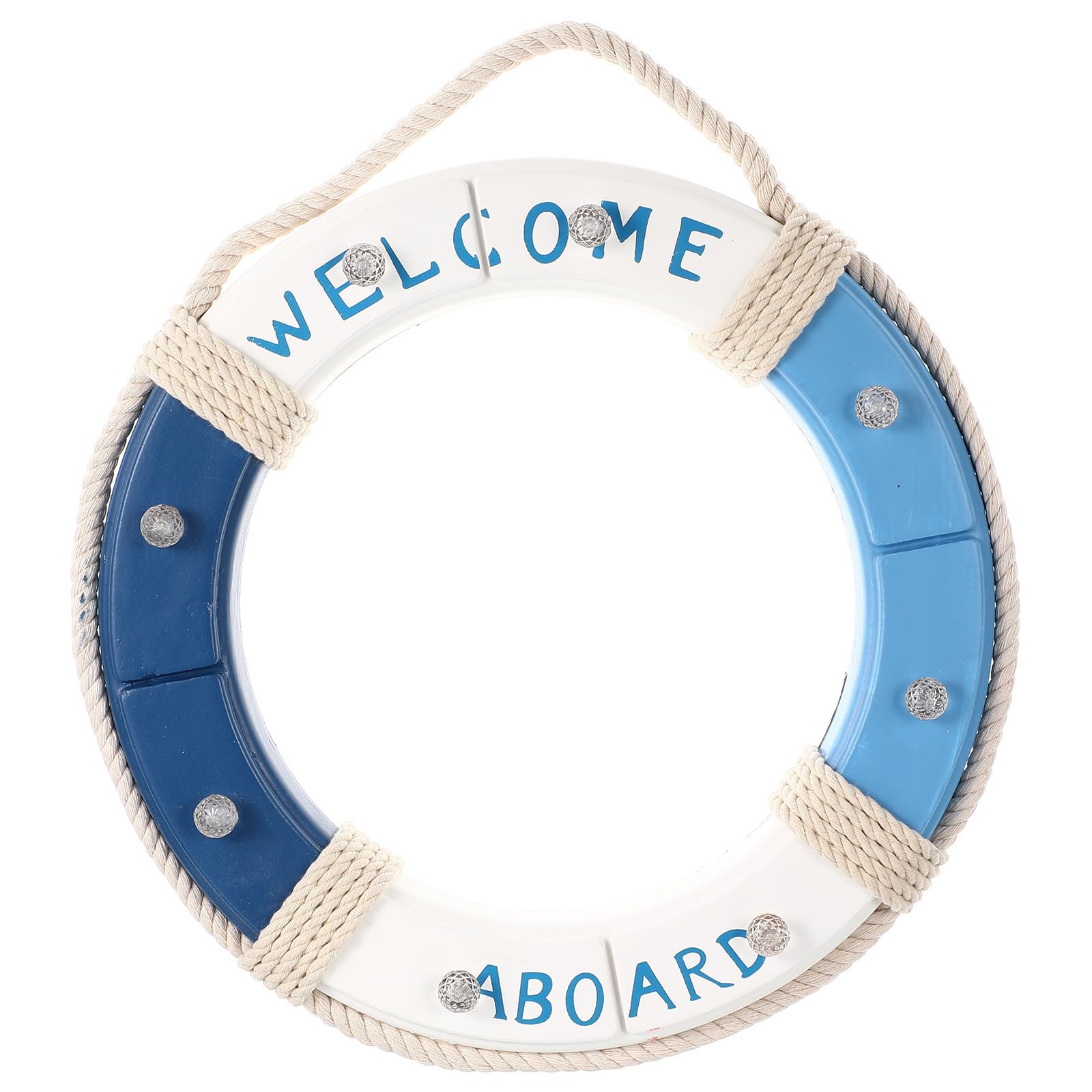 SOLUSTRE Hängender Rettungsring mit LED Beleuchtung 45cm Maritime Dekoration für Sommerurlaub Glatte Oberfläche und Präzise Schnitttechnik für Café und Wohnzimmer