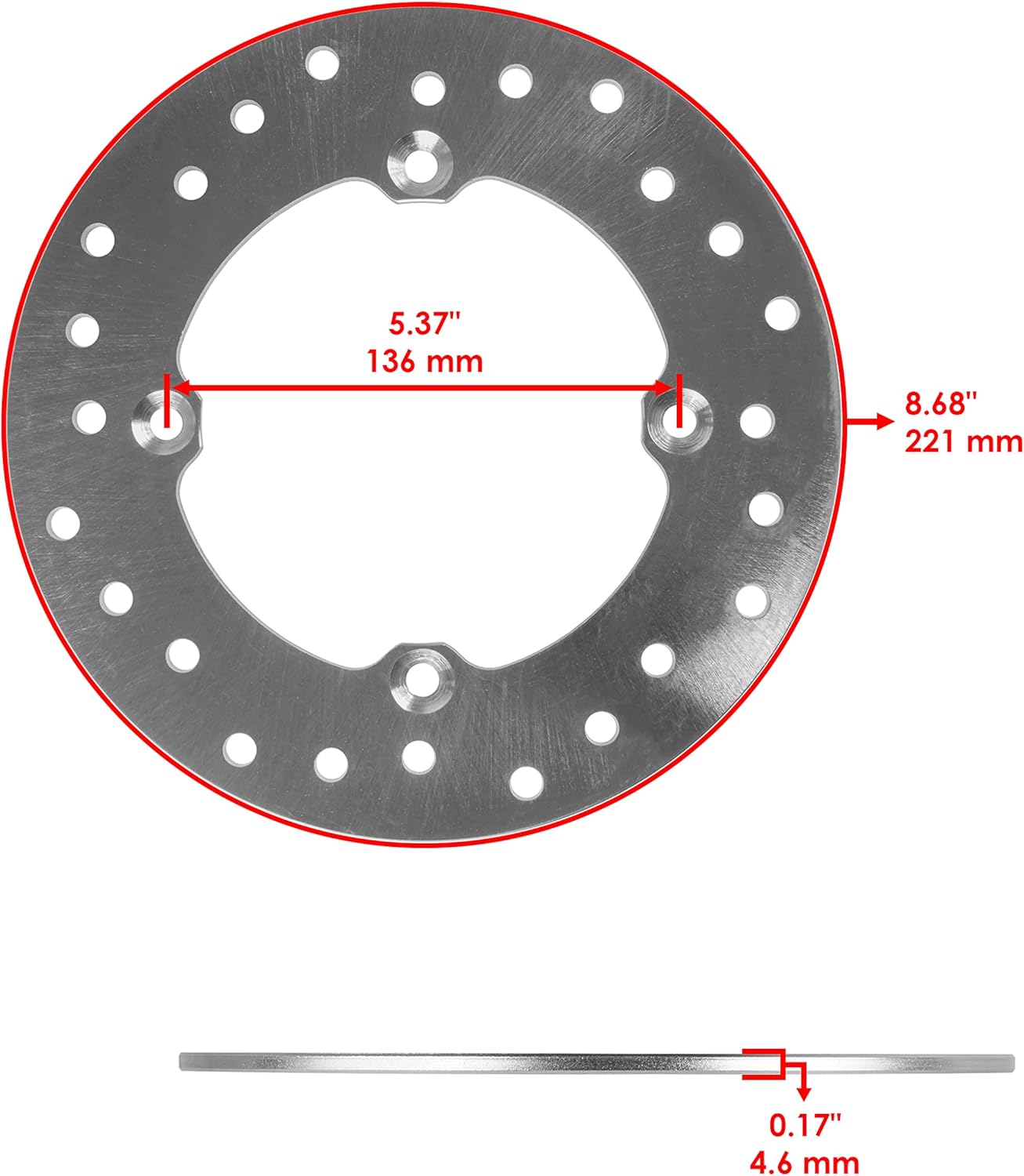 Compatible with Front Left Right Brake Discs with Brake Pads Can-Am Maverick 1000R 2014-2015 2017-2018