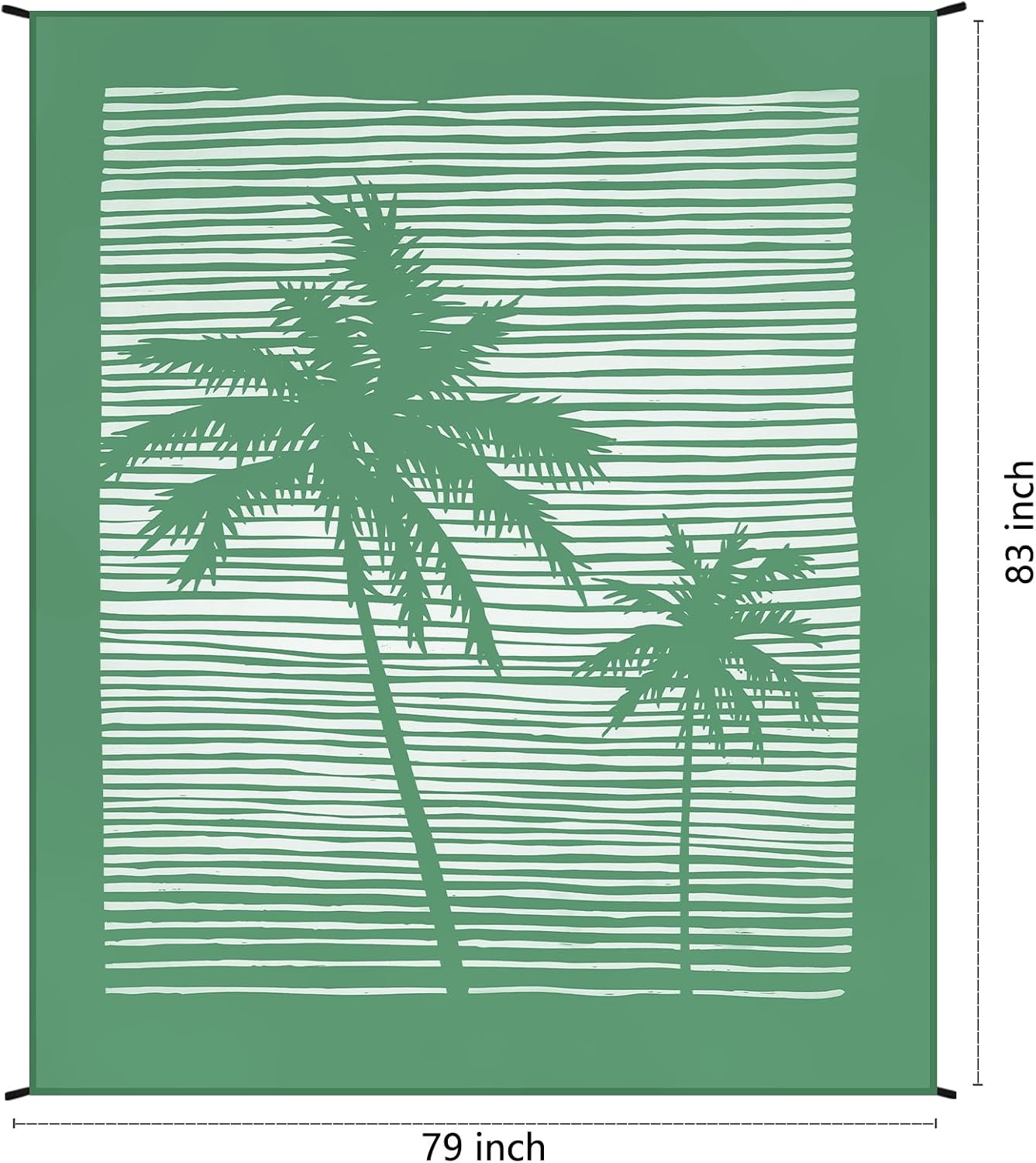 wiwigo beach blanket waterproof sandproof beach mat 79" x 83"/10'x9'for 2-8 adults quick drying outdoor picnic mat beach accessories for travel, camping, hiking coconut tree 79" x 83"(1-4person)