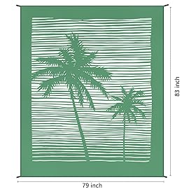 WIWIGO Beach Blanket Waterproof Sandproof Beach Mat 79 X 83/10\'x9\'for 2-8 Adults Quick Drying Outdoor Picnic Mat Beach Accessories for Travel, Camping, Hiking