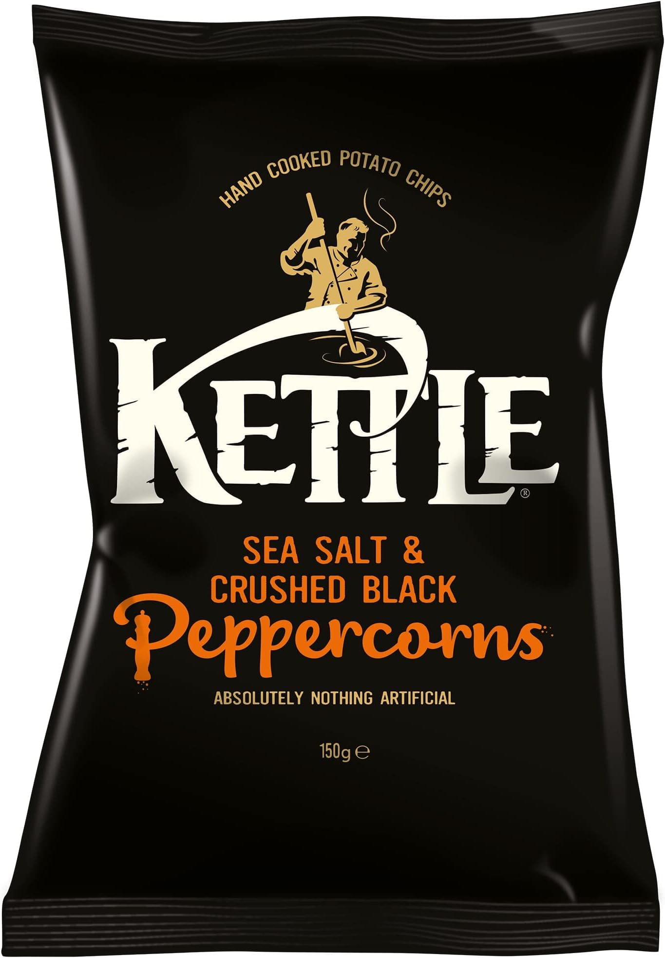 Kettle Sea Salt With Crushed Black Peppercorns Chips 150 G (Pack Of 12)