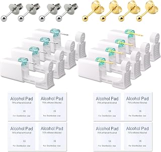 Ear Piercing Kit, Disposable Piercing Gun Preloaded with Different Style Studs, at Home Self Piercer Kit