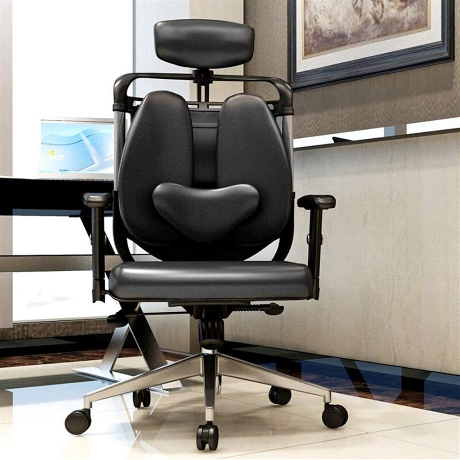 Chairs,Office Chair Executive Swivel Office Chair High Back Pu Leather Office Computer Chair Soli Color Gaming Chair Manager Work Chair/Orange/116 * 70 * 68Cm
