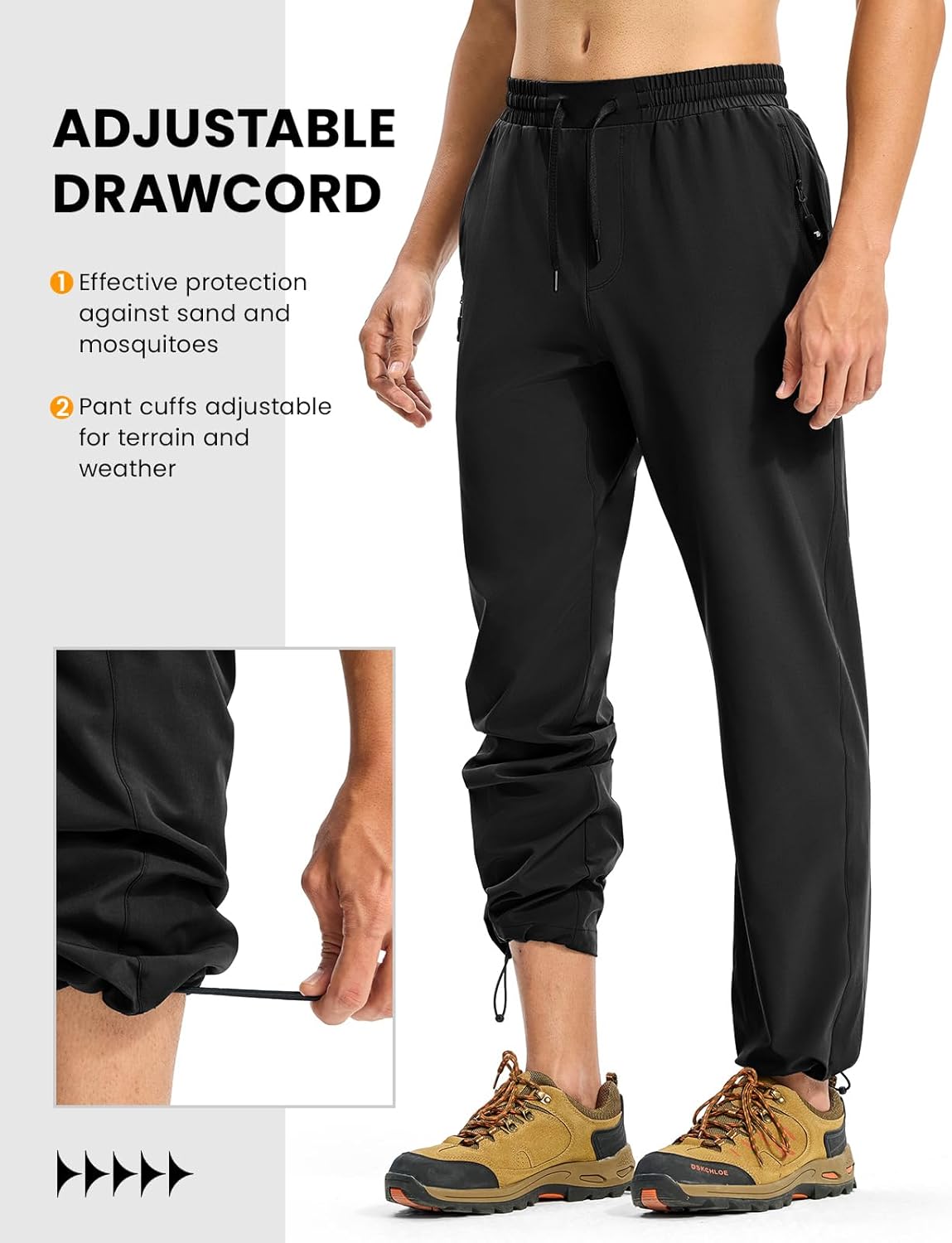 TBMPOY Mens Lightweight Hiking Pants Quick Dry Travel Fishing Water Resistant Workout Athletic Sweatpants Zipper Pockets - Image 4
