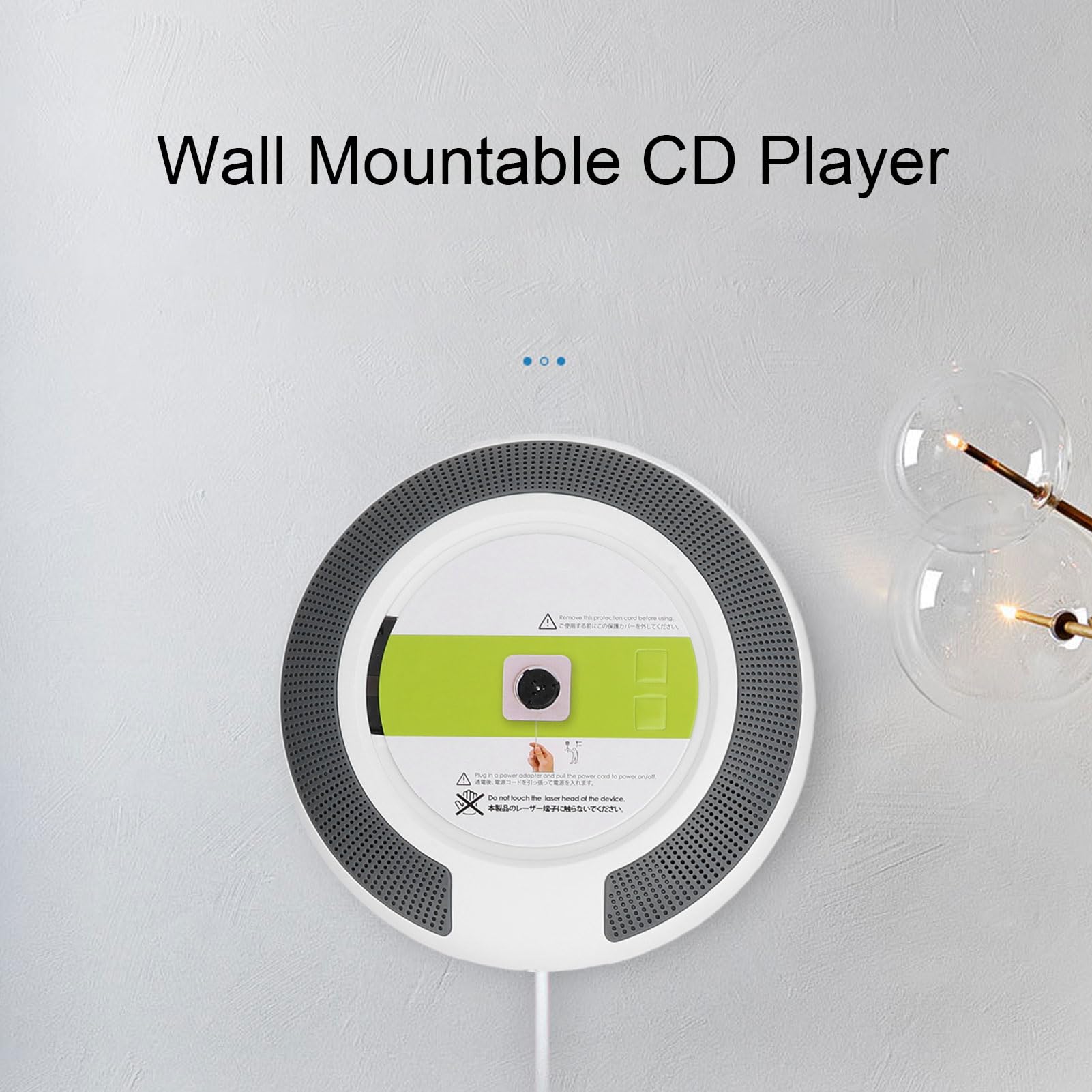 Lecteur CD Portable avec Bluetooth, Lecteurs CD à Montage Mural, Lecteur CD de Musique avec Haut-Parleur HiFi et Télécommande, Minuterie, Prise en Charge des écouteurs USB AUX