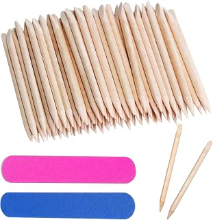 400 Pcs Orange Wooden Sticks,Wood Cuticle Pusher,Orange Sticks for Nails,Multifunctional Double-End Cuticle Pusher Tools,Cuticle Sticks for Manicure Pedicure