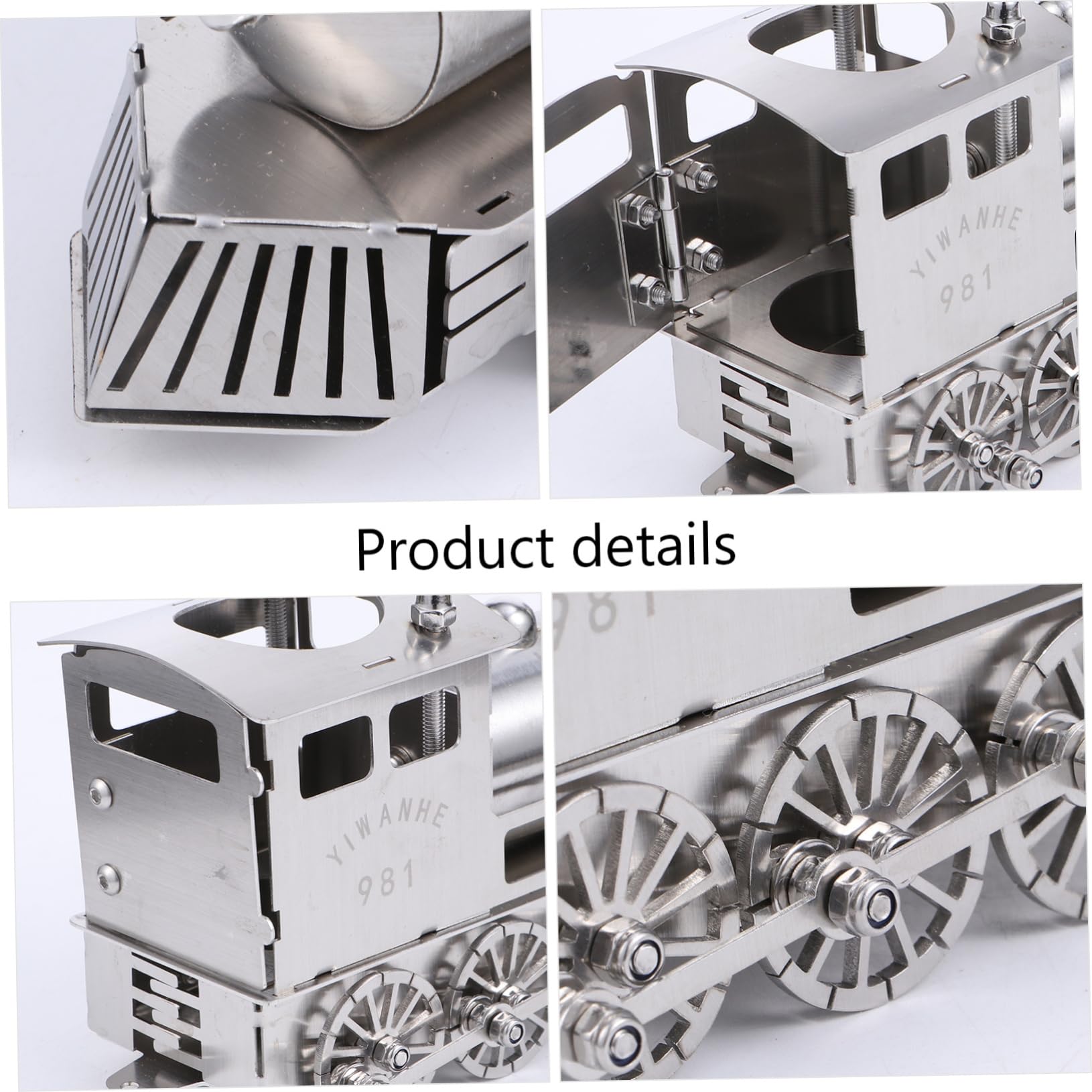 Modelo de Tren de Vapor Clásico de Acero Inoxidable para Decoración de Escritorio, Resistente a Golpes y Desgaste, Estilo Retro y Lujo para Mesa