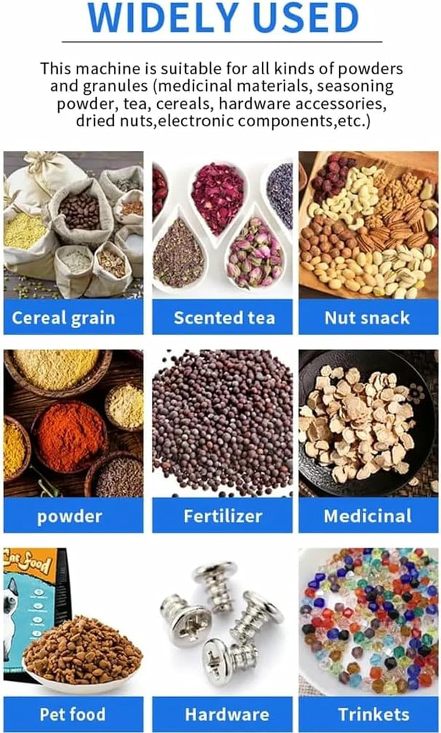 Particle Powder Filling Machine, 200W Multifunction Automatic Filling and Packing Machine, 1-99g Particle Dispensing Machine, for Beans Grains Rice