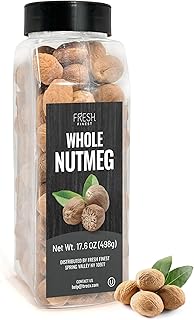 Fresh Finest Whole Nutmeg 17.6oz - Premium Quality Whole Nutmeg - All-Natural, Non-GMO, Gluten-Free, Kosher - Perfect for ...