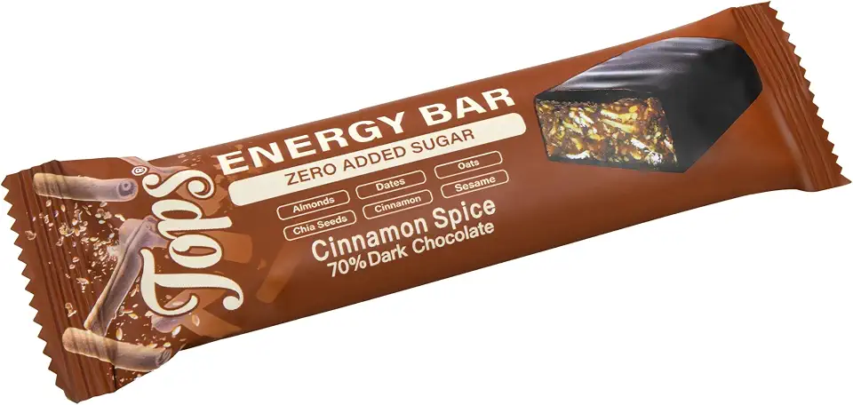 Tops Dark Cinnamon Energy Chocolate Bar 70% Cocoa 50g Sugar Free
